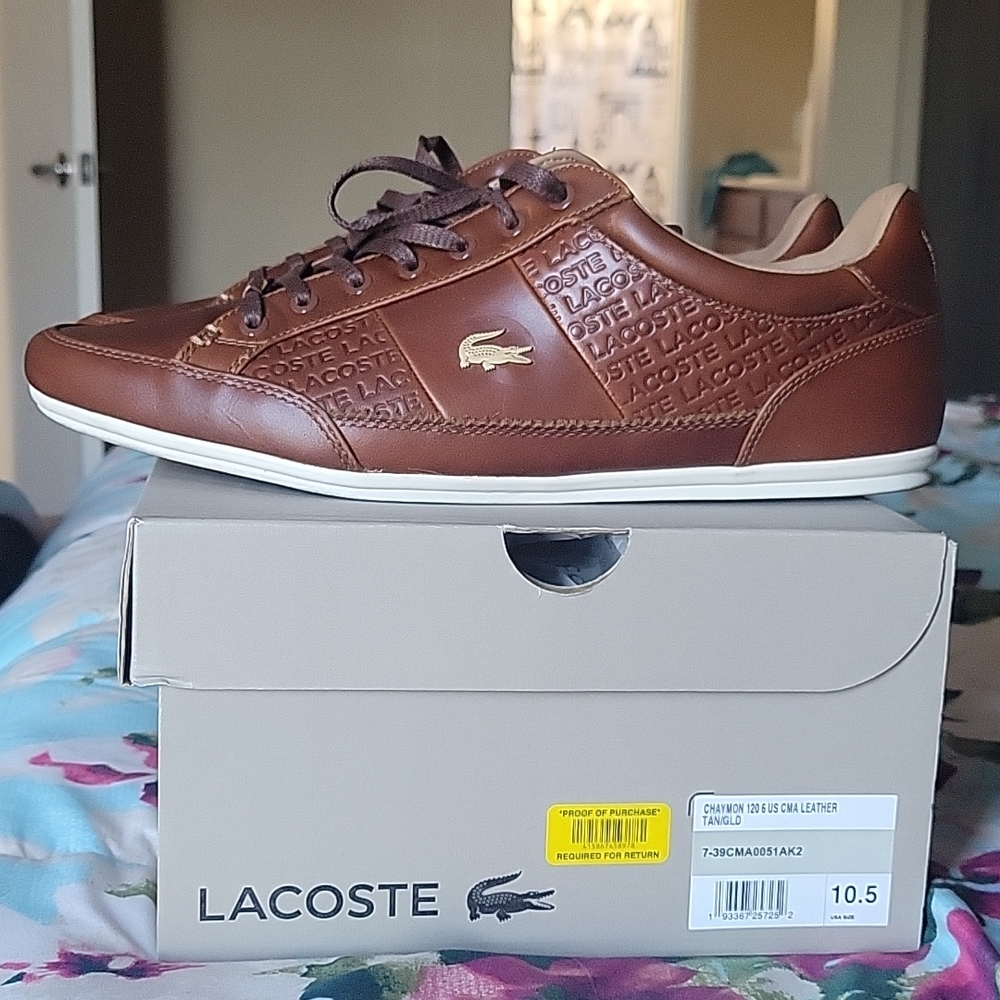 Lacoste shoes, 10.5, Brown color